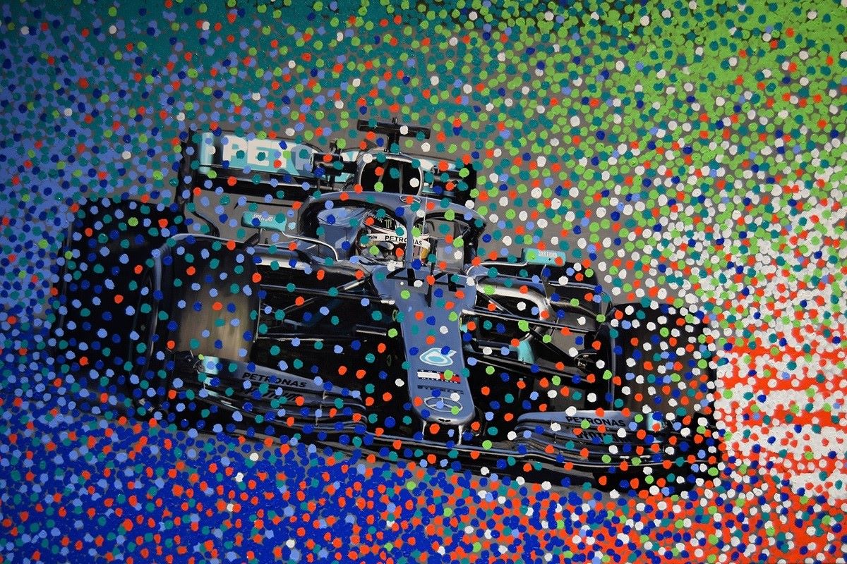 Lewis Hamilton by Stefan Johansson at the Art of Motoring 2023