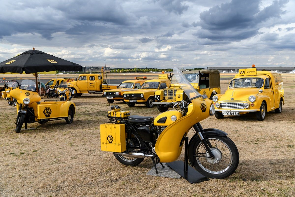 Display of AA vehicles at The British Motor Show